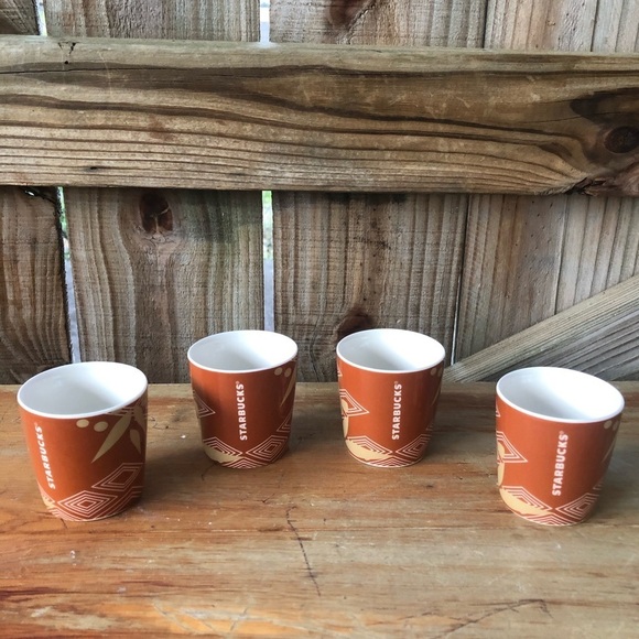 Set of 4 Starbucks 2013 3oz Espresso Demitasse Cups Mini Mugs - Picture 1 of 7